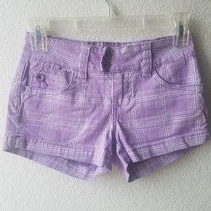 YMI Purple Plaid Shorts girls Sz 10 #107